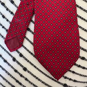Yves Saint Laurent | Vintage Red Silk Necktie with Diamond Motif
